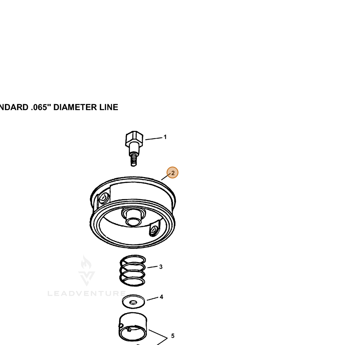 ECHO part 215602 — IPL diagram snippet (6x zoom, amber highlight)