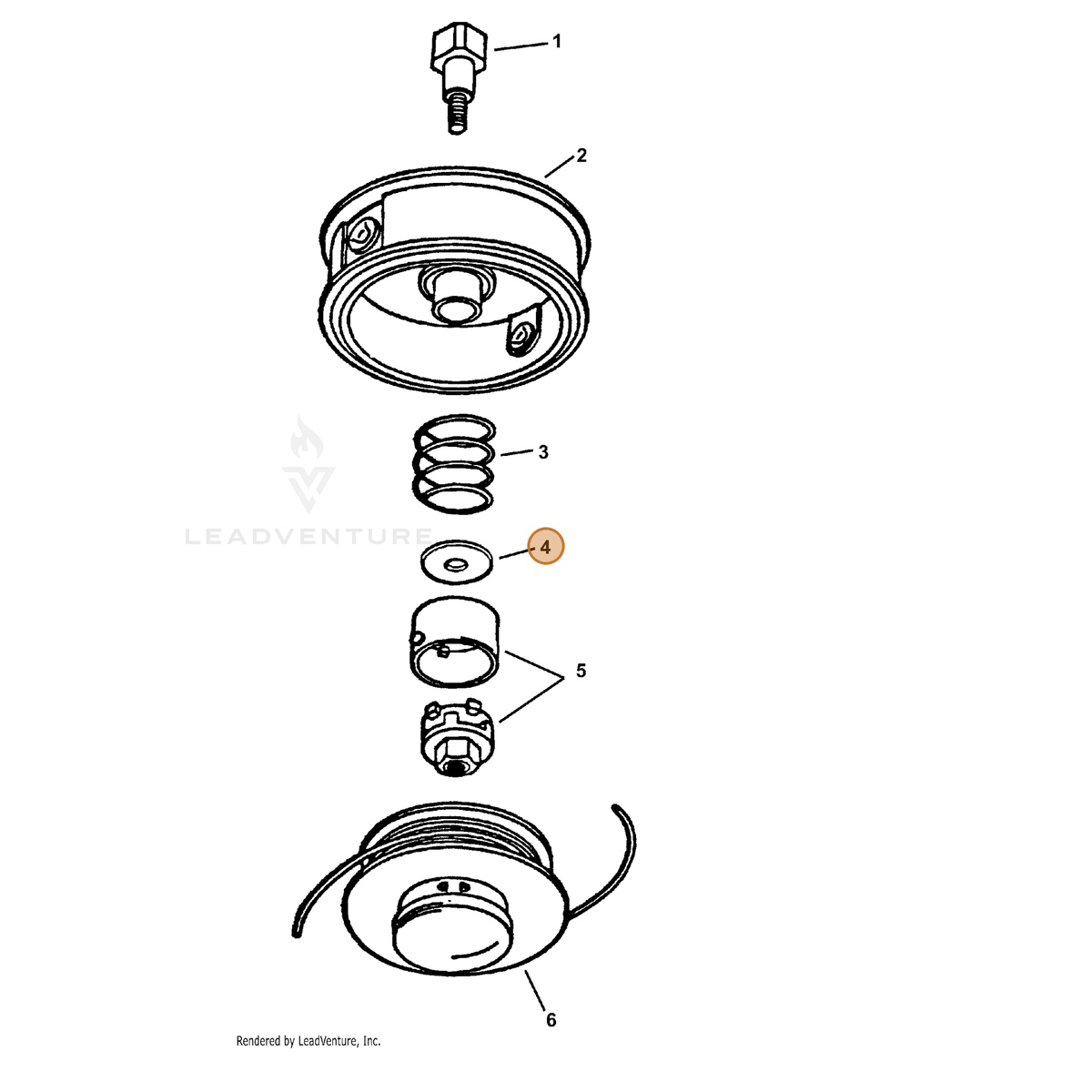 ECHO part 215604 — IPL diagram snippet (6x zoom, amber highlight)