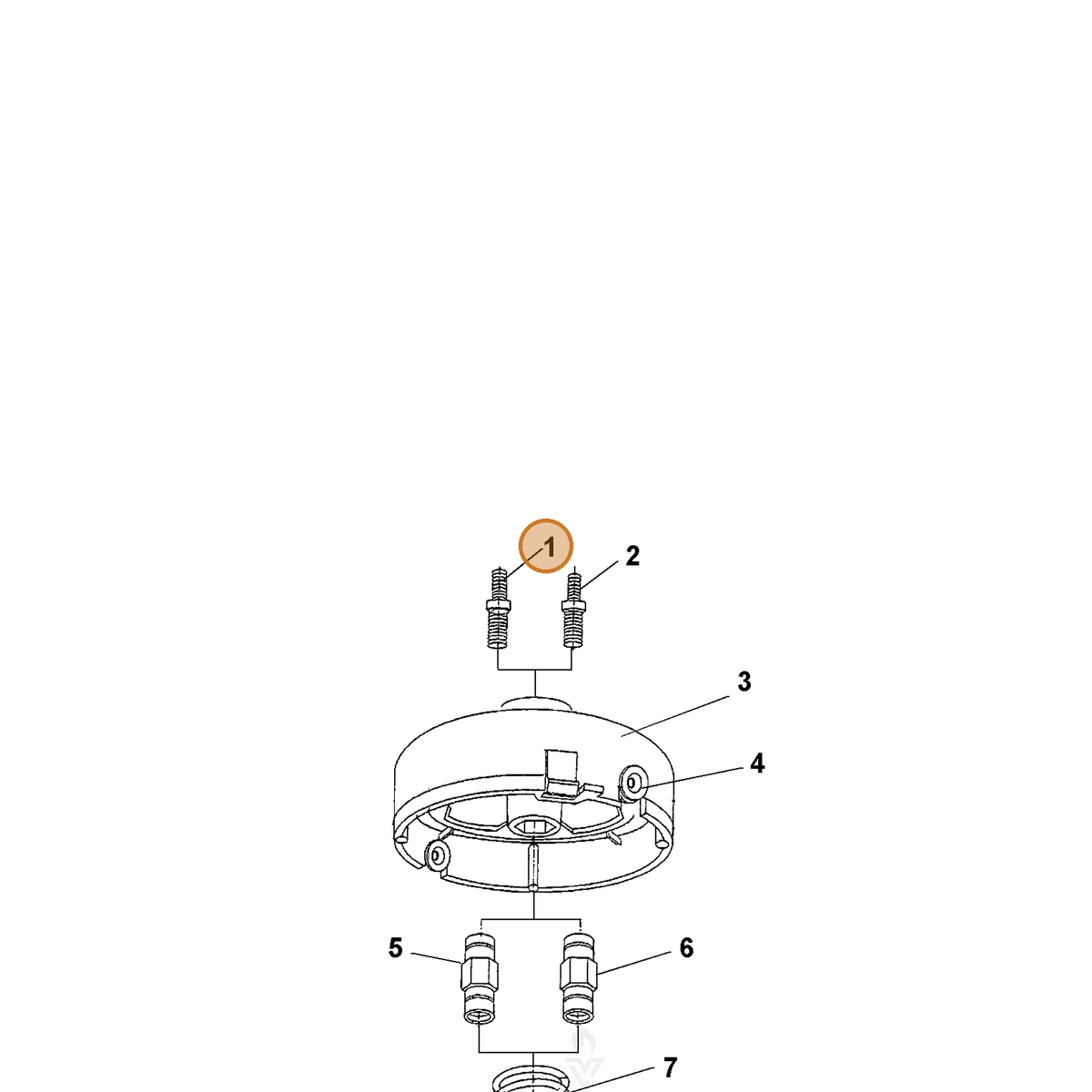 ECHO part 215615 — IPL diagram snippet (6x zoom, amber highlight)