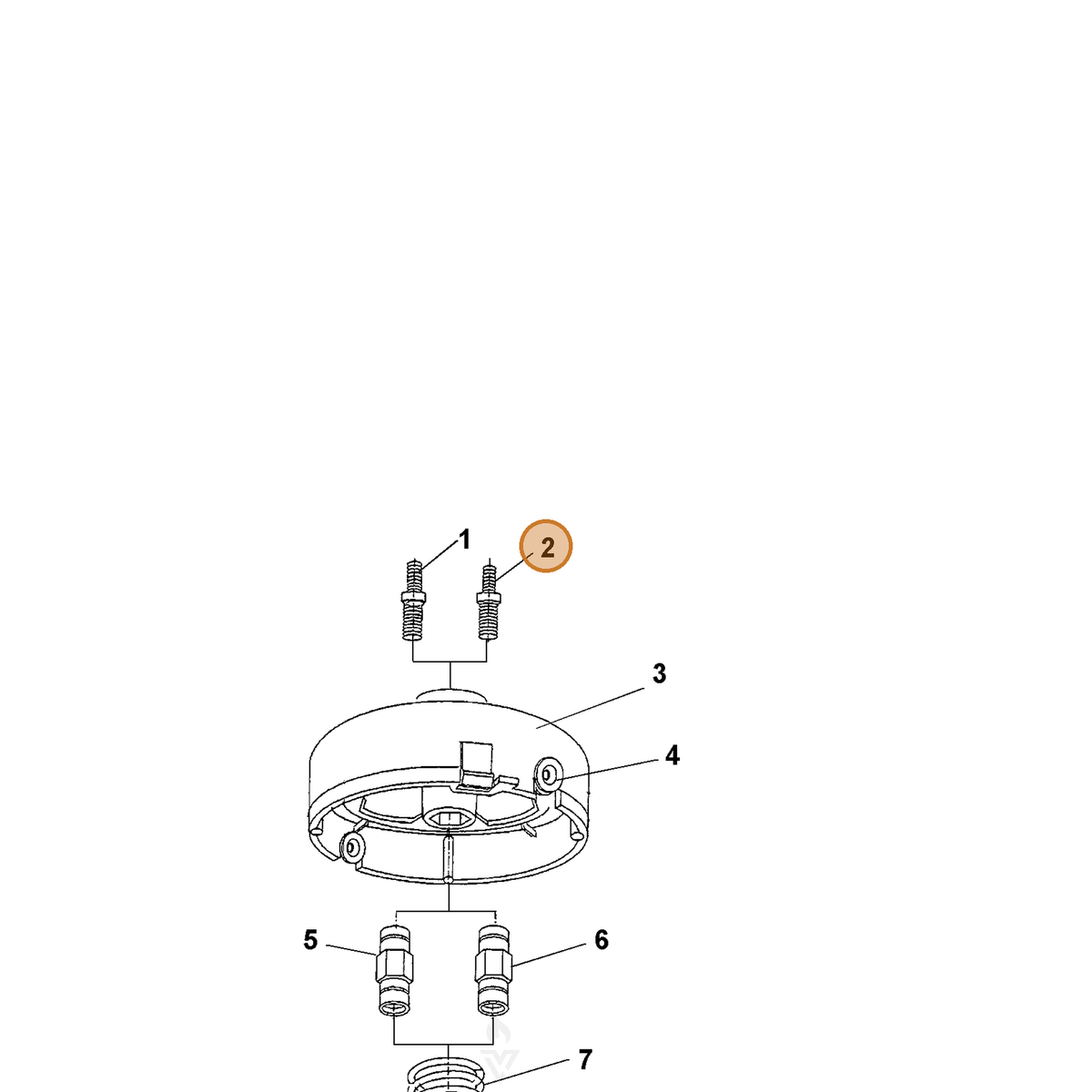 ECHO part 215616 — IPL diagram snippet (6x zoom, amber highlight)