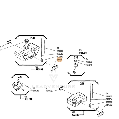 ECHO part 217382 — IPL diagram snippet (6x zoom, amber highlight)