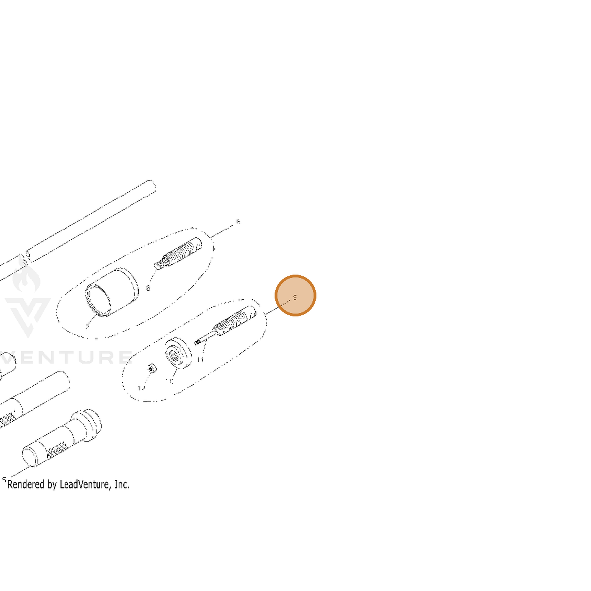 ECHO part 22015-96600 — IPL diagram snippet (6x zoom, amber highlight)