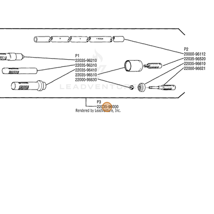 ECHO part 22035-96001 — IPL diagram snippet (6x zoom, amber highlight)