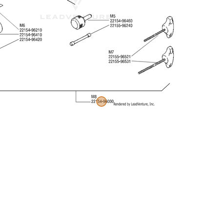 ECHO part 22154-96000 — IPL diagram snippet (6x zoom, amber highlight)