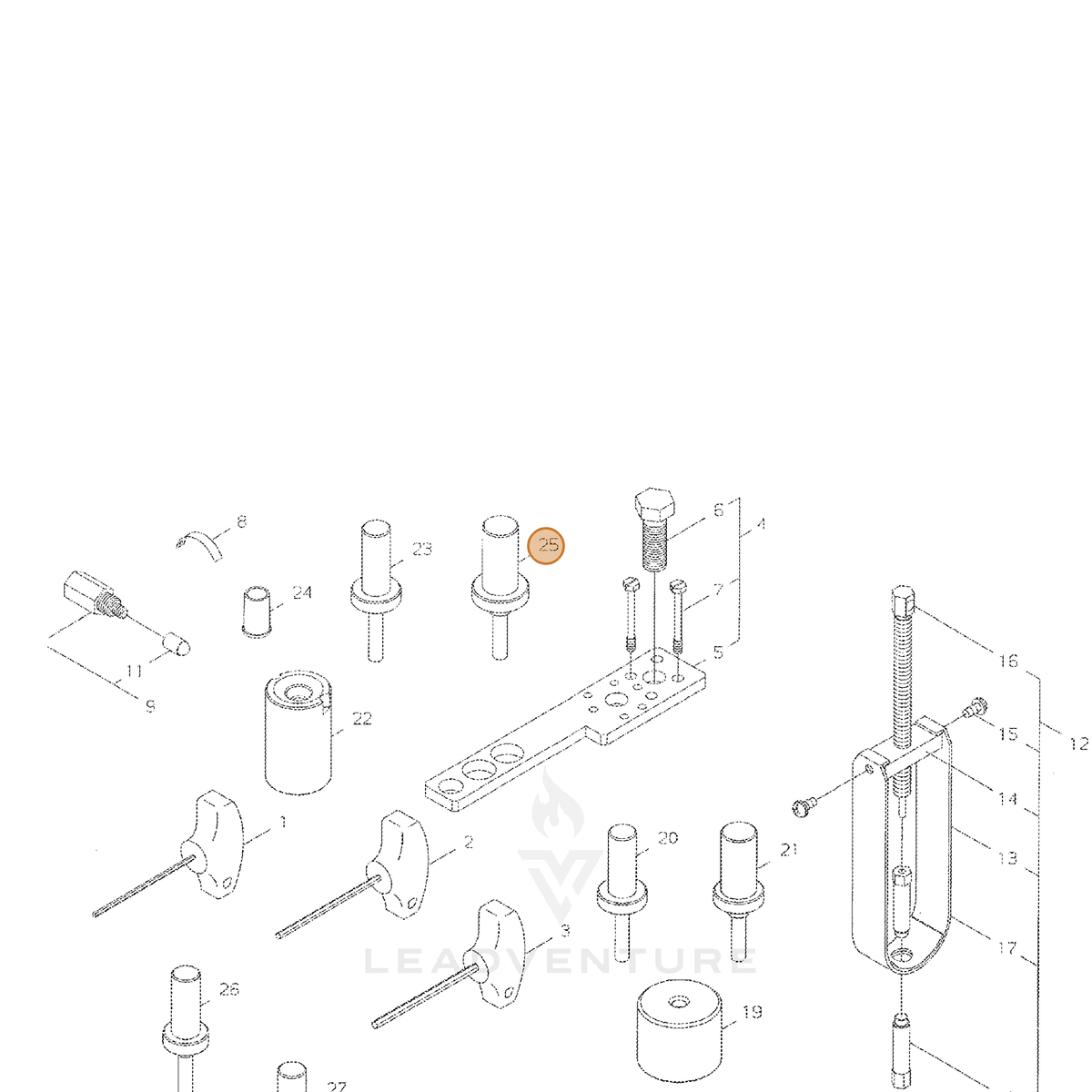 ECHO part 22169-96470 — IPL diagram snippet (6x zoom, amber highlight)