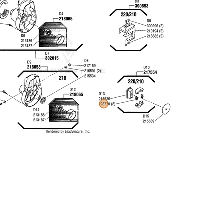 ECHO part 223770 — IPL diagram snippet (6x zoom, amber highlight)