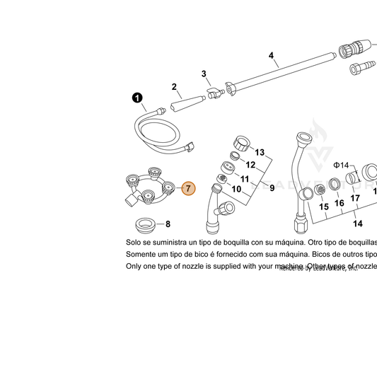 Echo part 22410110610 — IPL diagram snippet (6x zoom, amber highlight)