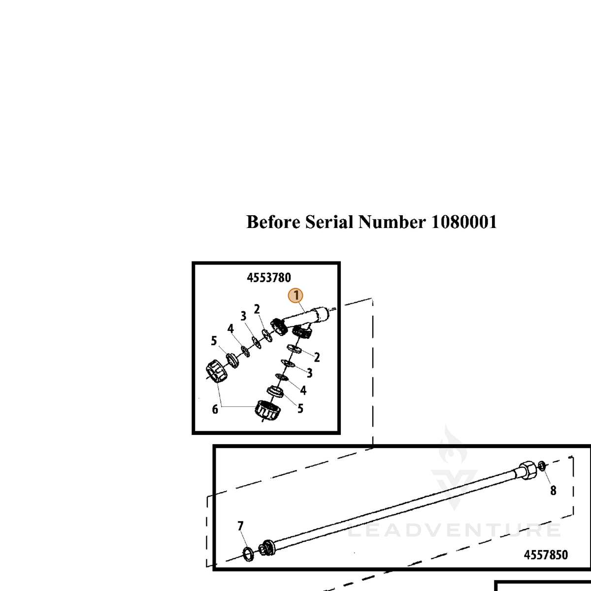 ECHO part 22410513710 — IPL diagram snippet (6x zoom, amber highlight)