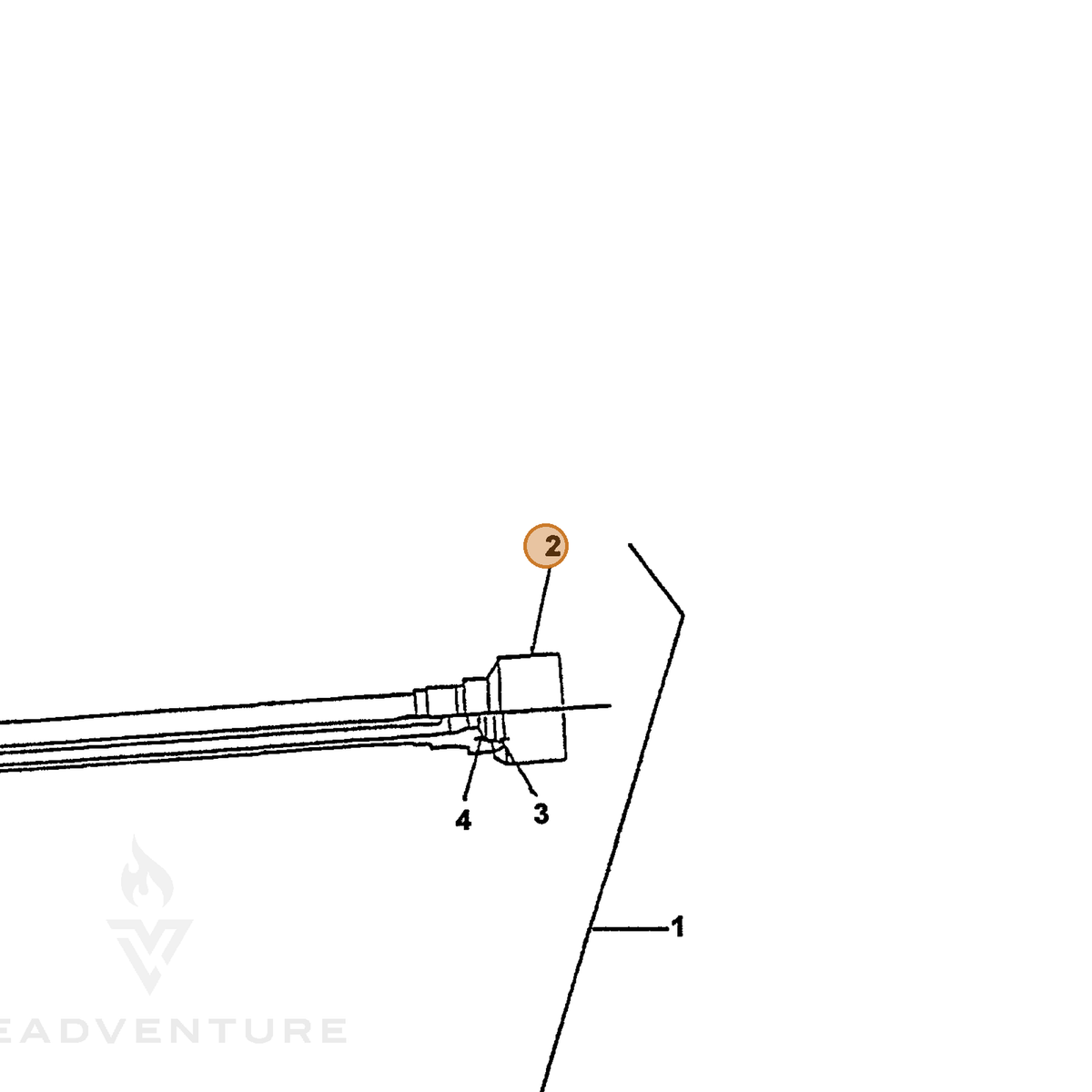 ECHO part 22411710610 — IPL diagram snippet (6x zoom, amber highlight)