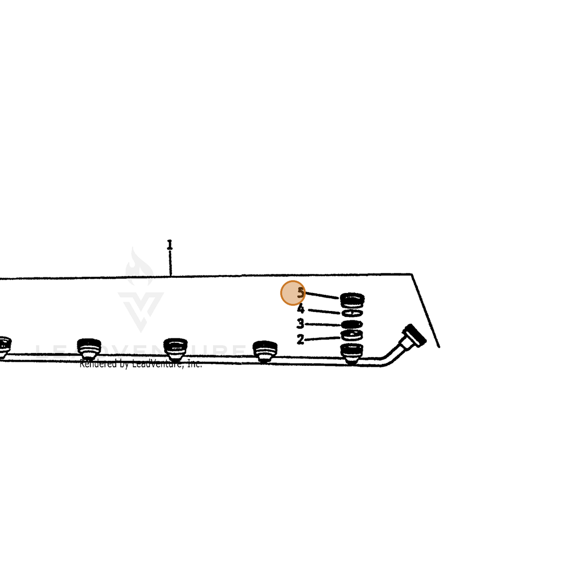 ECHO part 22411810610 — IPL diagram snippet (6x zoom, amber highlight)