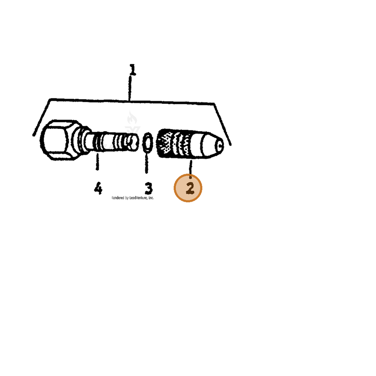 ECHO part 22412010610 — IPL diagram snippet (6x zoom, amber highlight)