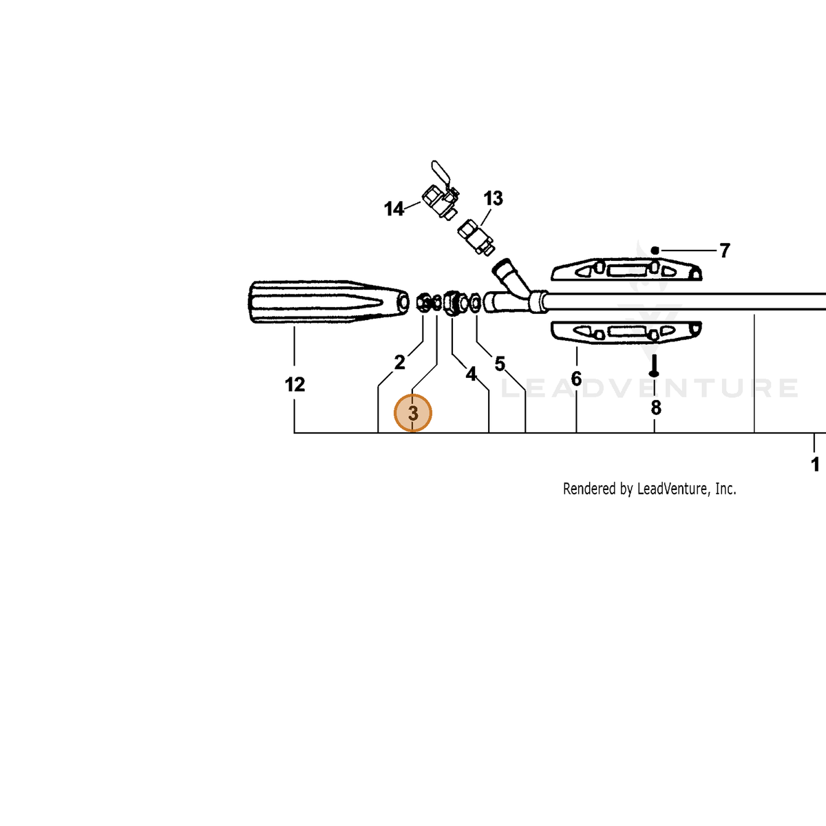 ECHO part 22412410610 — IPL diagram snippet (6x zoom, amber highlight)
