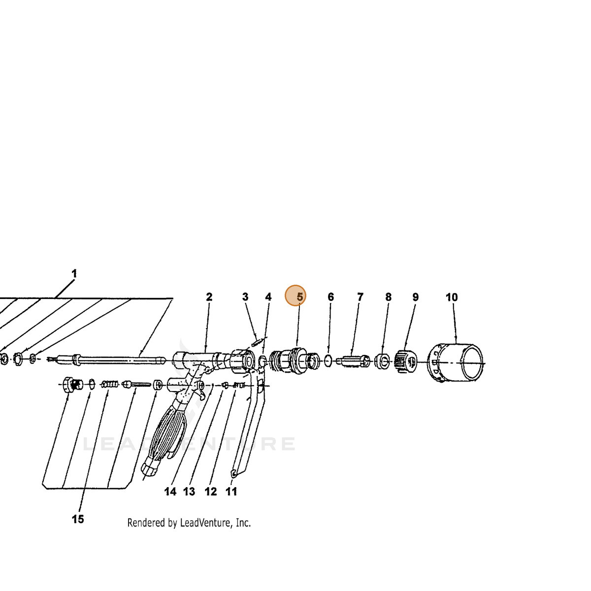 ECHO part 22442210610 — IPL diagram snippet (6x zoom, amber highlight)