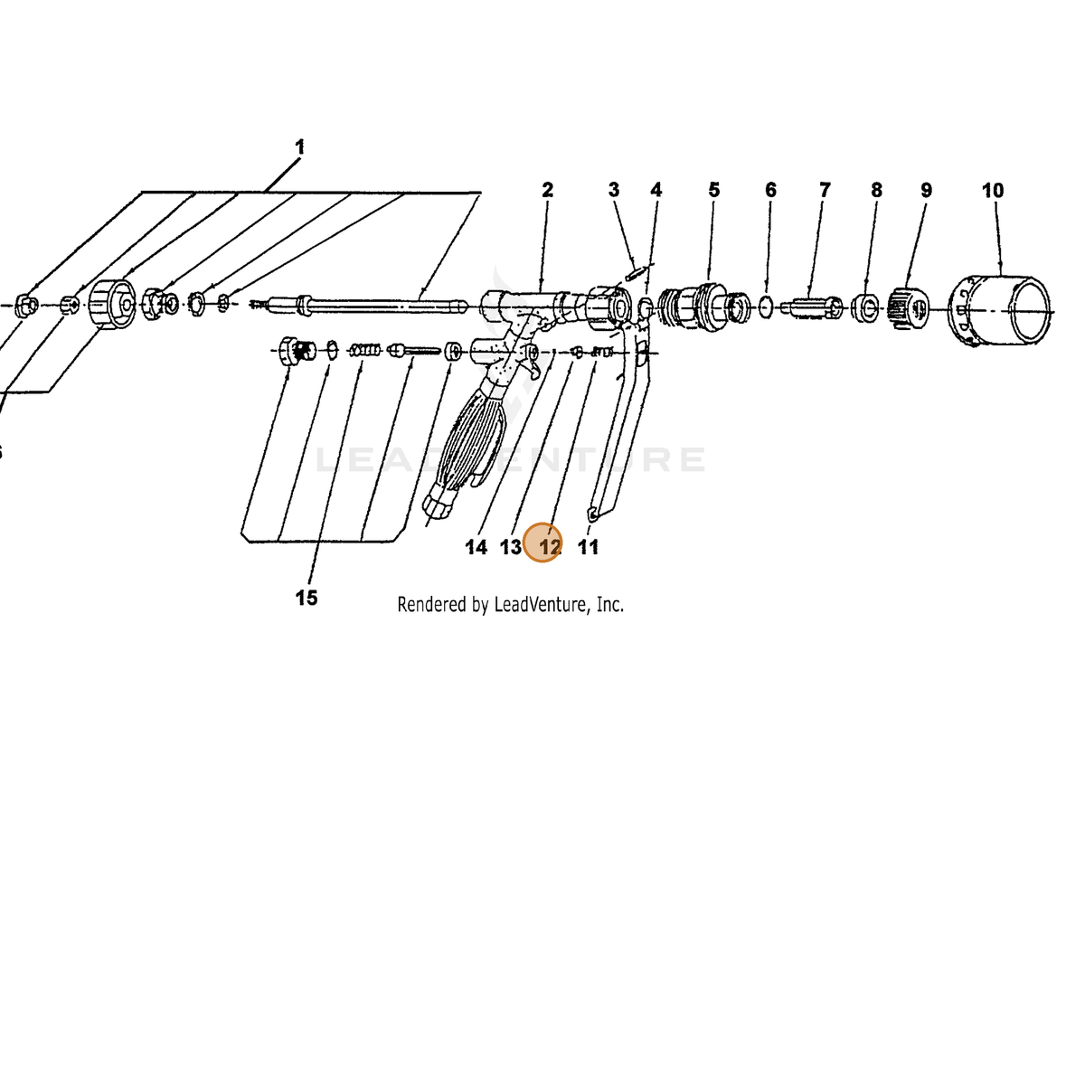 ECHO part 22442310510 — IPL diagram snippet (6x zoom, amber highlight)
