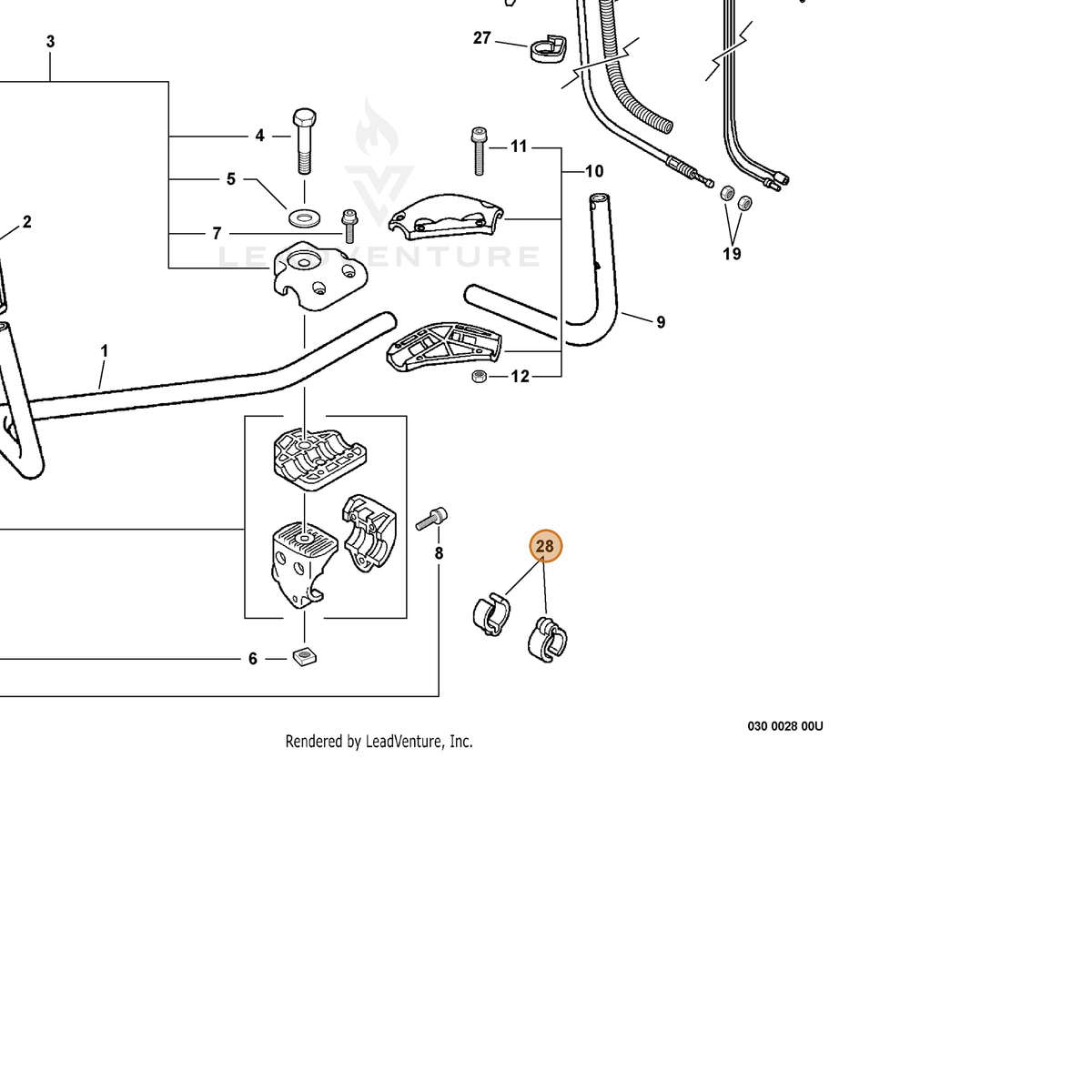 ECHO part 22492452930 — IPL diagram snippet (6x zoom, amber highlight)