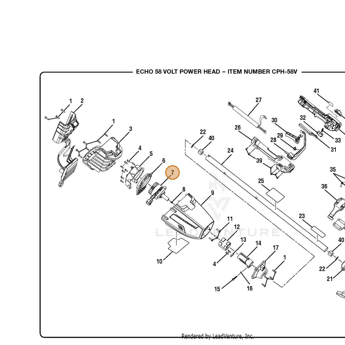 ECHO part 230555002 — IPL diagram snippet (6x zoom, amber highlight)
