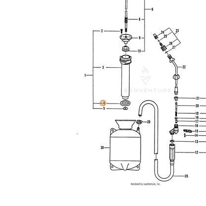 ECHO part 2310042200 — IPL diagram snippet (6x zoom, amber highlight)