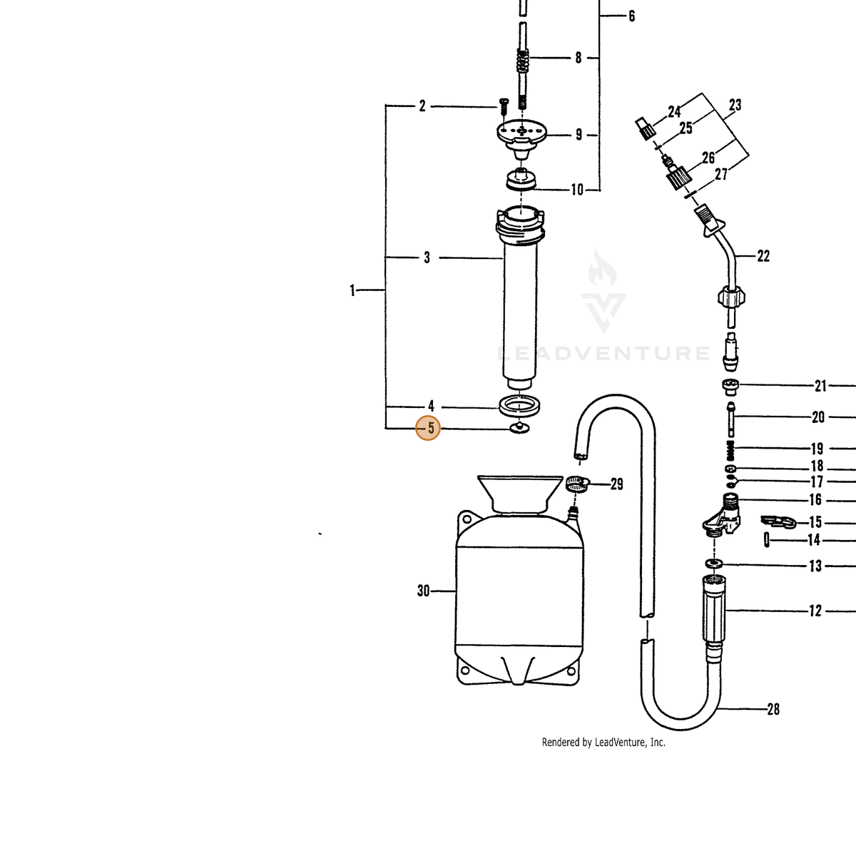 ECHO part 2310150000 — IPL diagram snippet (6x zoom, amber highlight)