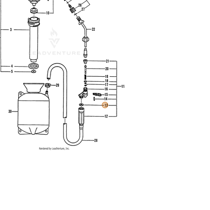 ECHO part 2310351600 — IPL diagram snippet (6x zoom, amber highlight)