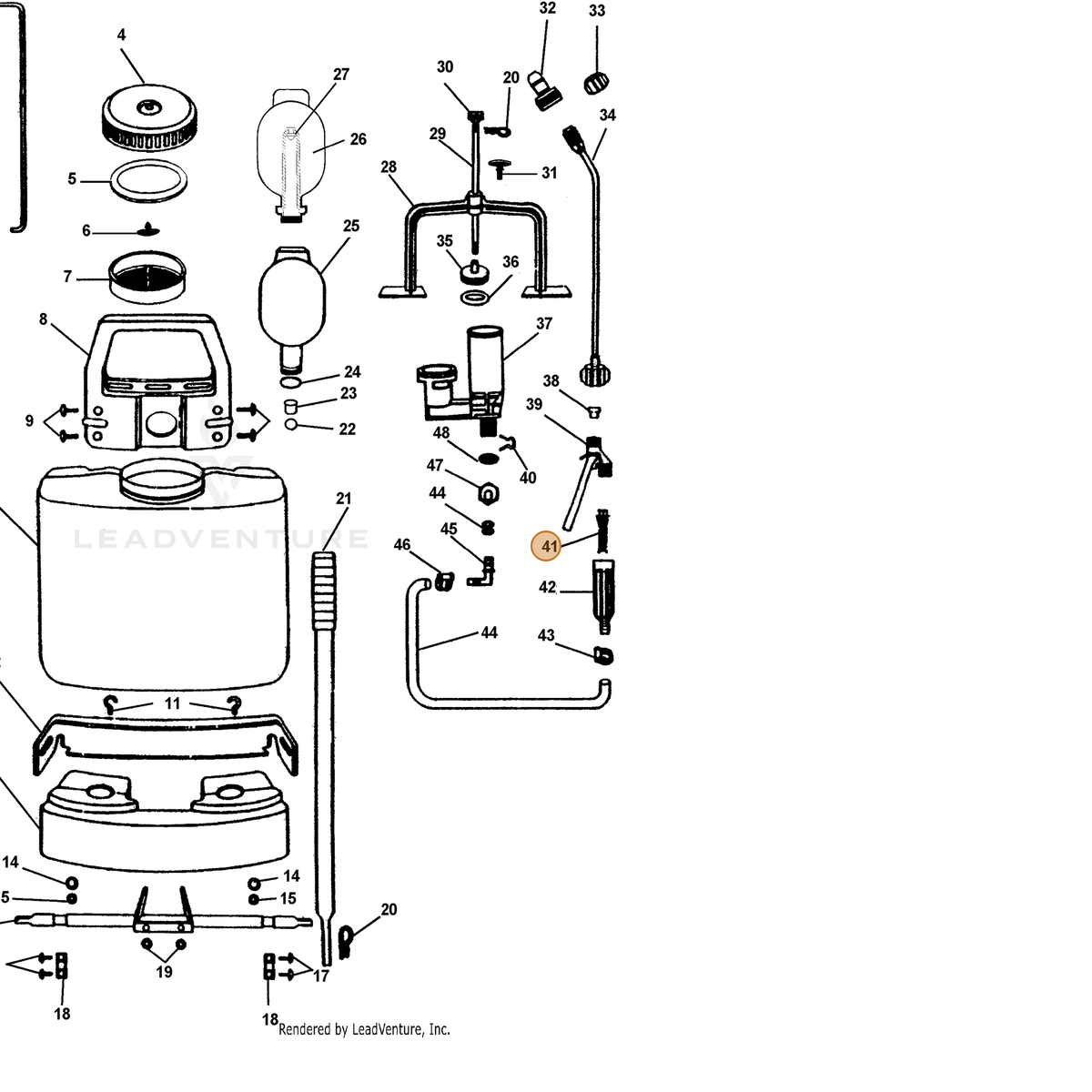 ECHO part 2310480000 — IPL diagram snippet (6x zoom, amber highlight)