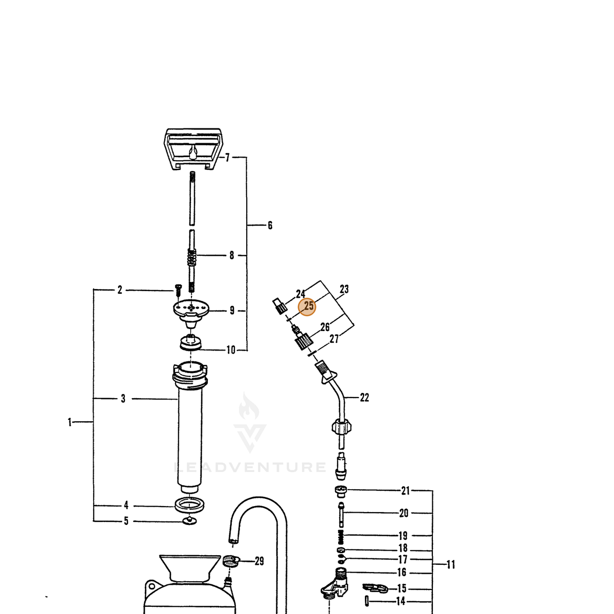 ECHO part 2310920000 — IPL diagram snippet (6x zoom, amber highlight)