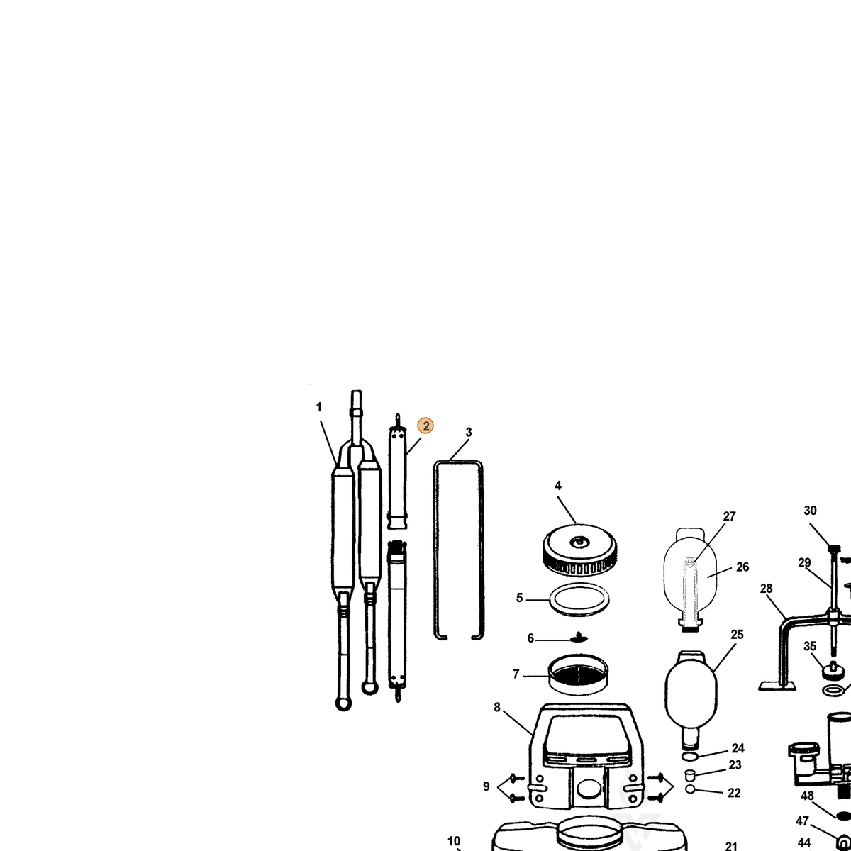 ECHO part 2314070000 — IPL diagram snippet (6x zoom, amber highlight)