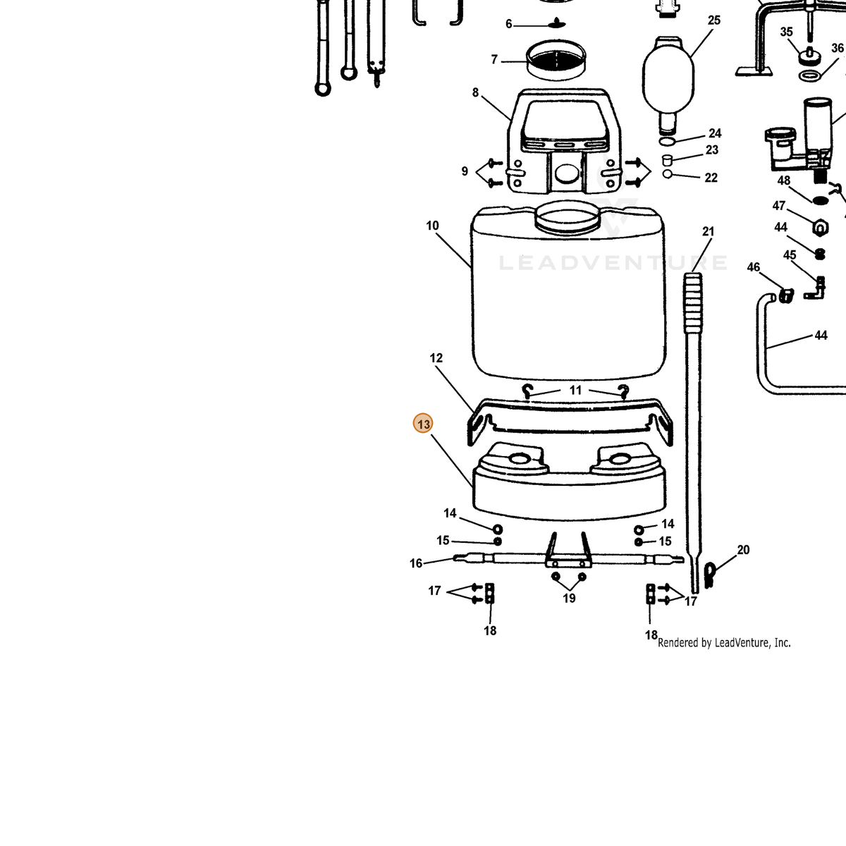 ECHO part 2314440200 — IPL diagram snippet (6x zoom, amber highlight)