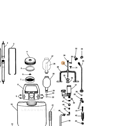ECHO part 2314670100 — IPL diagram snippet (6x zoom, amber highlight)