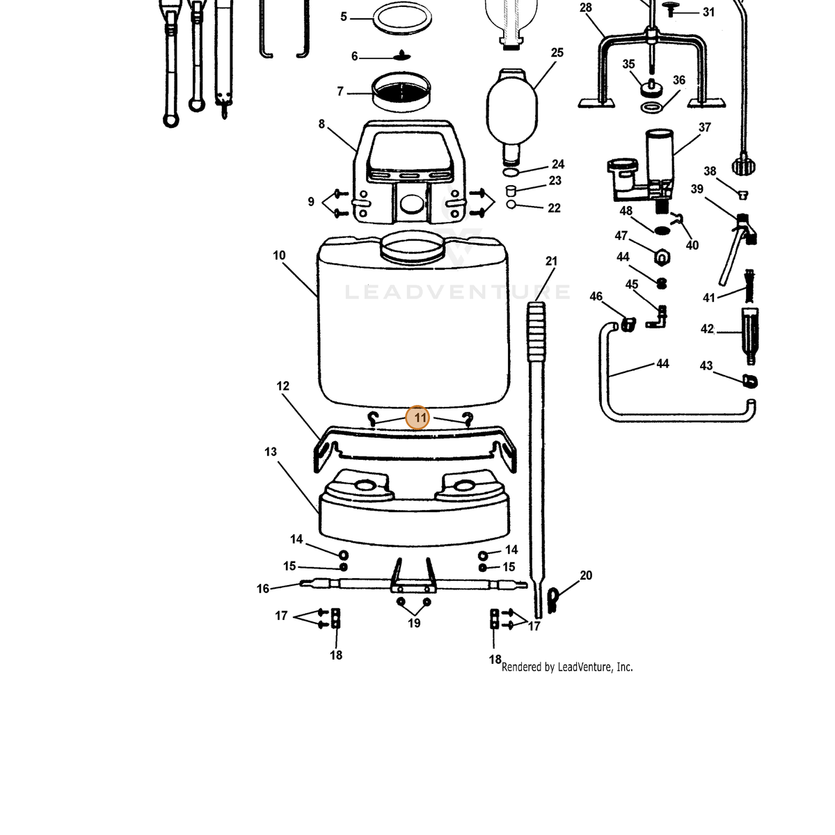 ECHO part 2314750000 — IPL diagram snippet (6x zoom, amber highlight)