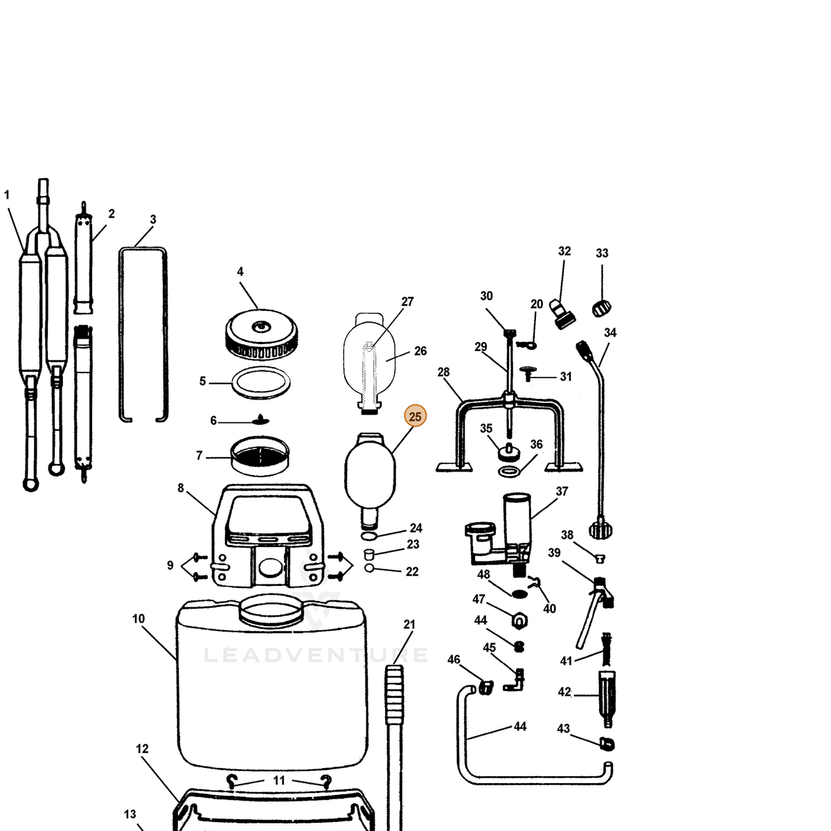 ECHO part 2314790000 — IPL diagram snippet (6x zoom, amber highlight)