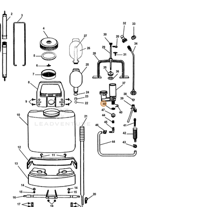 ECHO part 2314852200 — IPL diagram snippet (6x zoom, amber highlight)