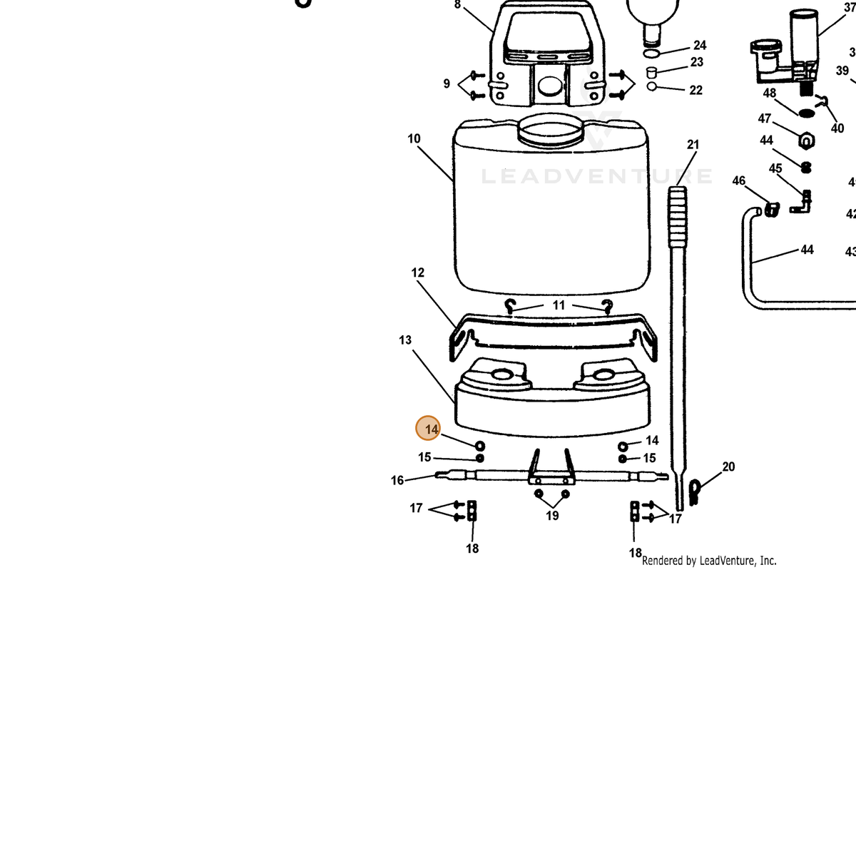 ECHO part 2314890000 — IPL diagram snippet (6x zoom, amber highlight)