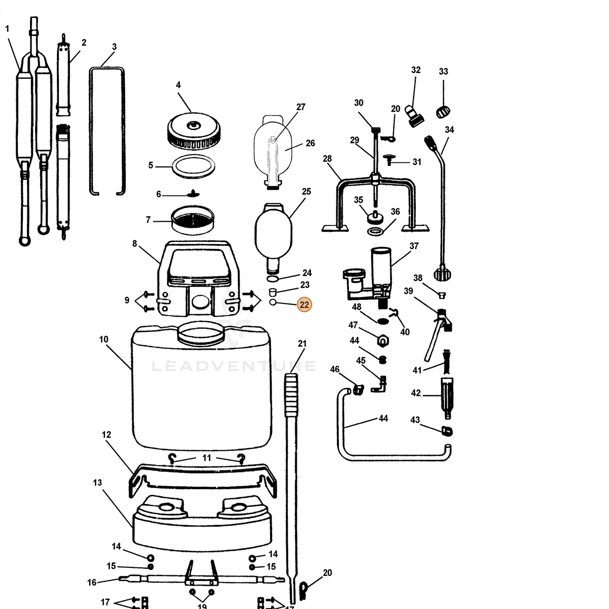 ECHO part 2314910000 — IPL diagram snippet (6x zoom, amber highlight)