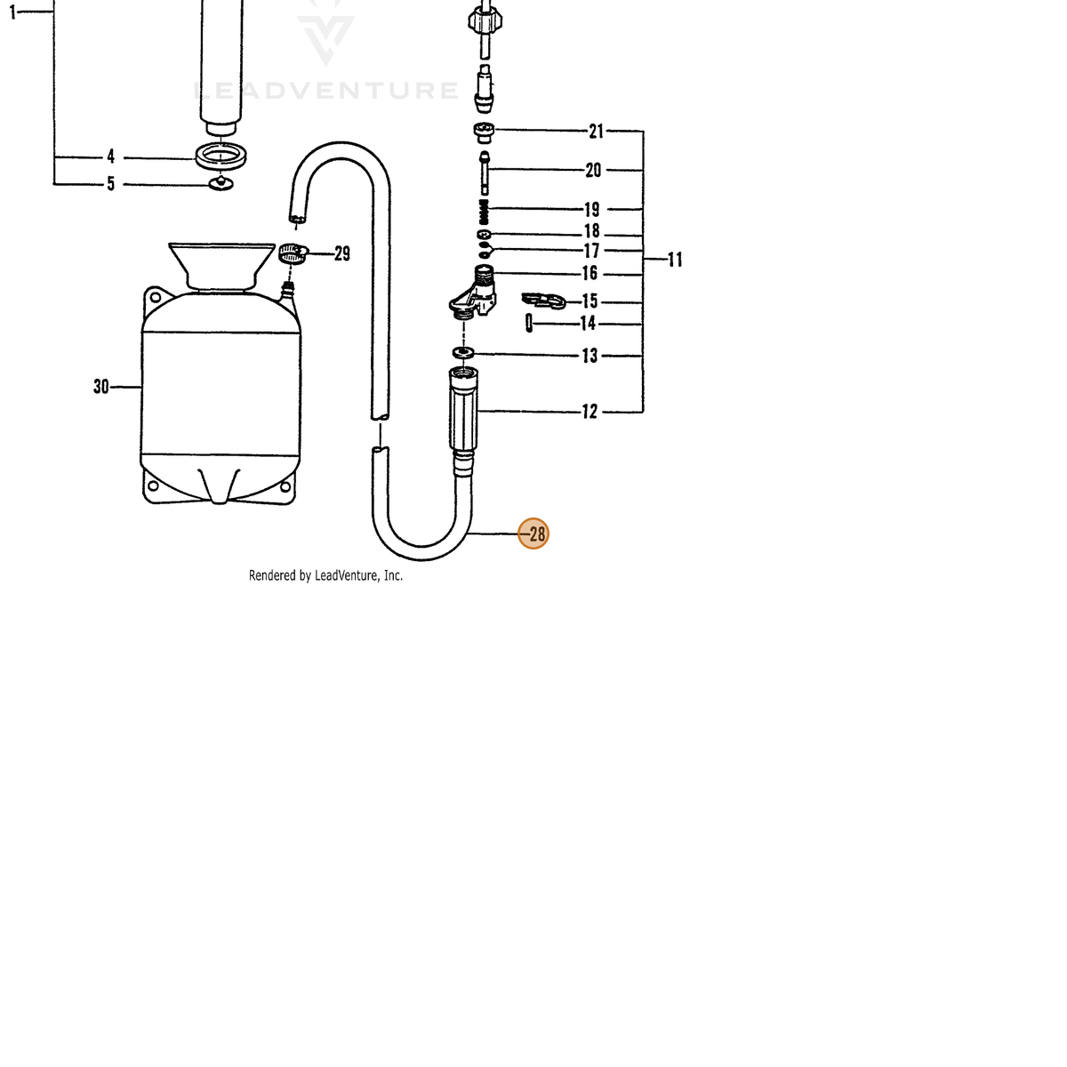 ECHO part 2361460000 — IPL diagram snippet (6x zoom, amber highlight)