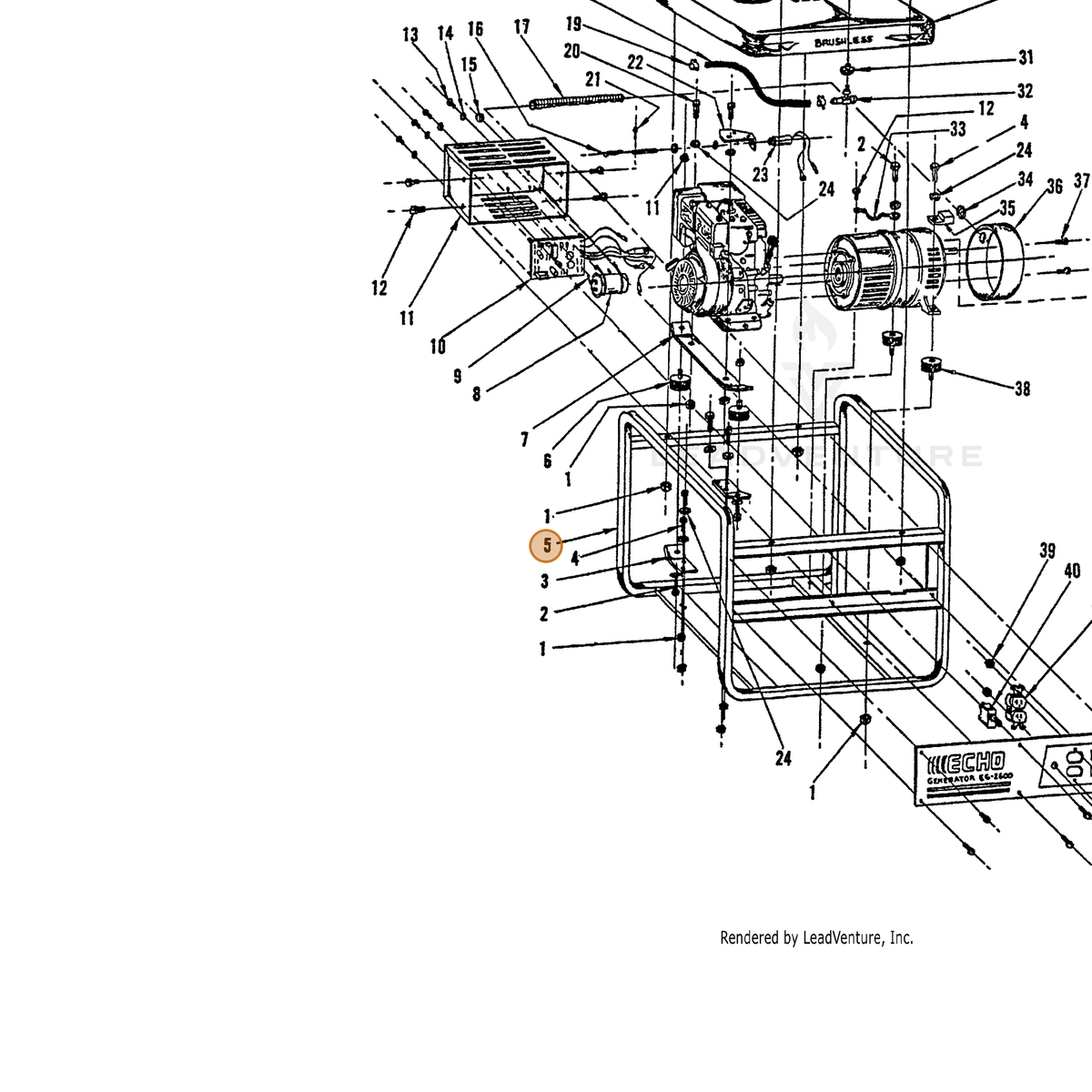 ECHO part 240001200 — IPL diagram snippet (6x zoom, amber highlight)