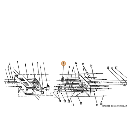ECHO part 240008203 — IPL diagram snippet (6x zoom, amber highlight)