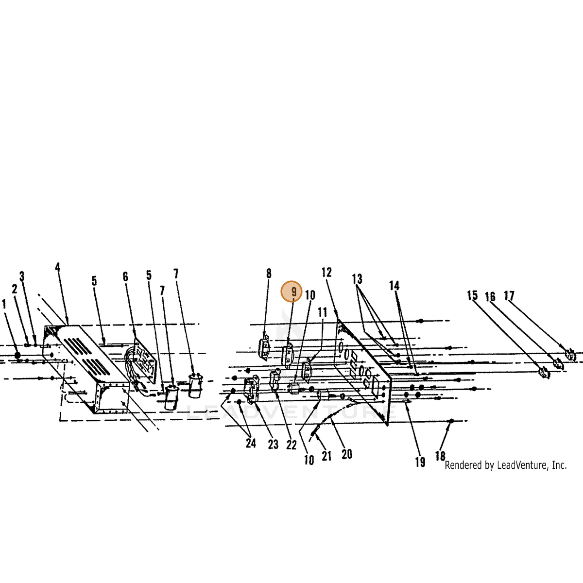ECHO part 240008301 — IPL diagram snippet (6x zoom, amber highlight)