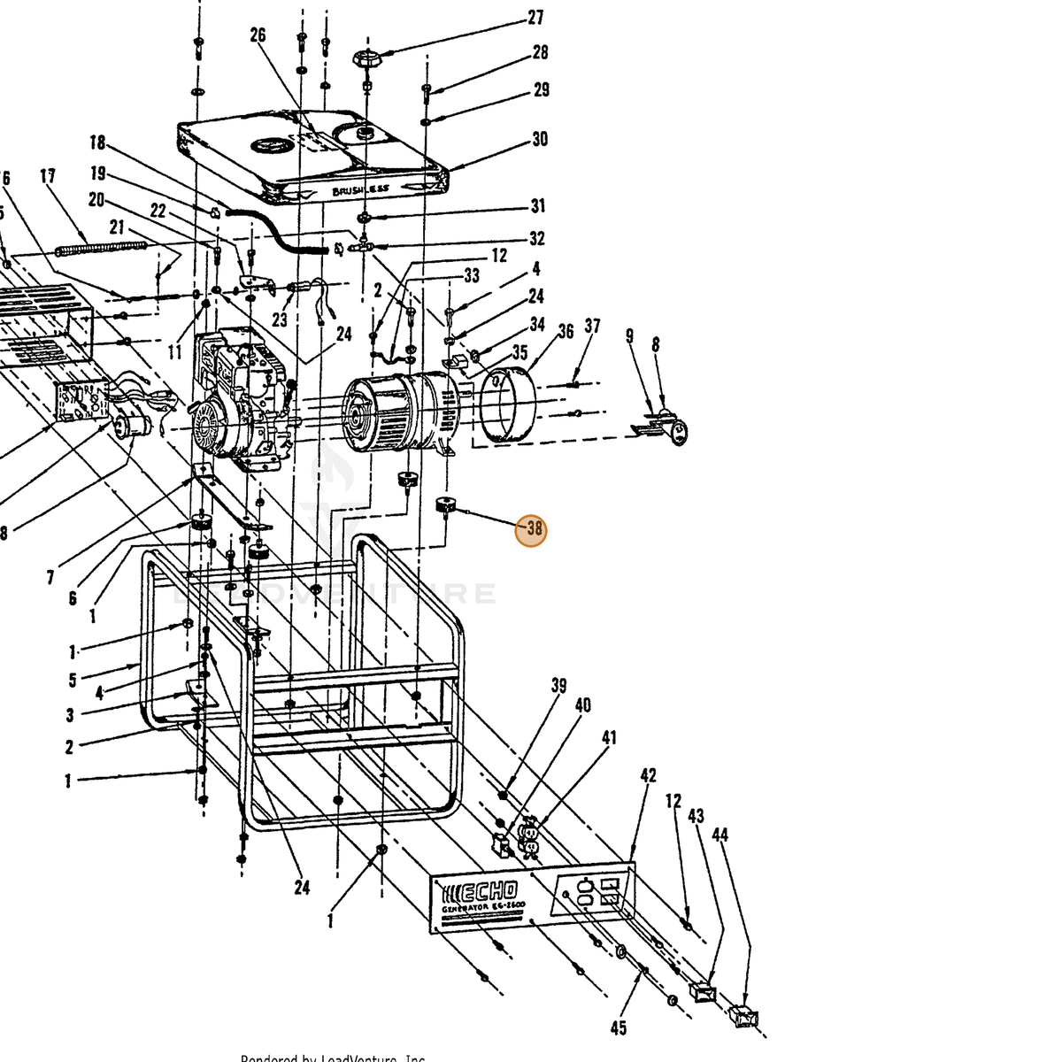 ECHO part 240009050 — IPL diagram snippet (6x zoom, amber highlight)
