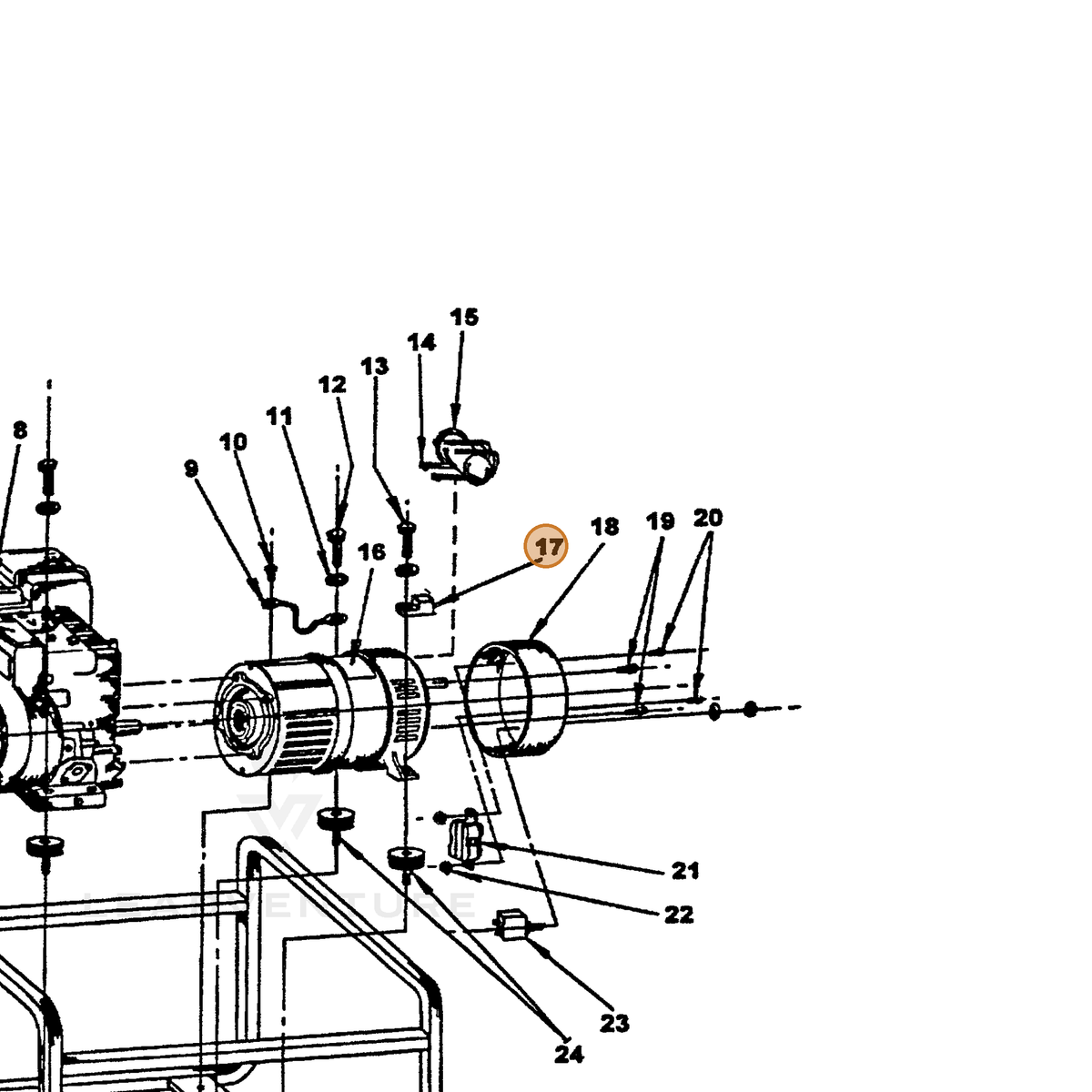 ECHO part 240010001 — IPL diagram snippet (6x zoom, amber highlight)