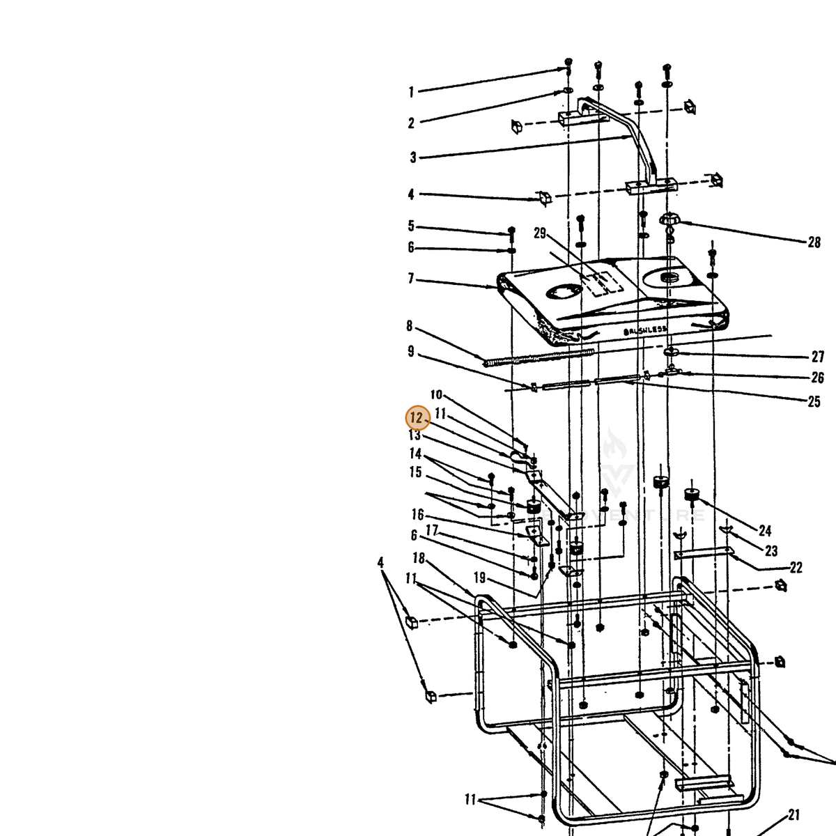ECHO part 240011008 — IPL diagram snippet (6x zoom, amber highlight)