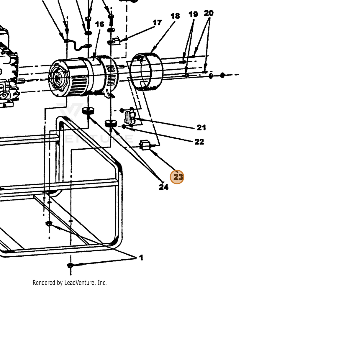 ECHO part 240013150 — IPL diagram snippet (6x zoom, amber highlight)