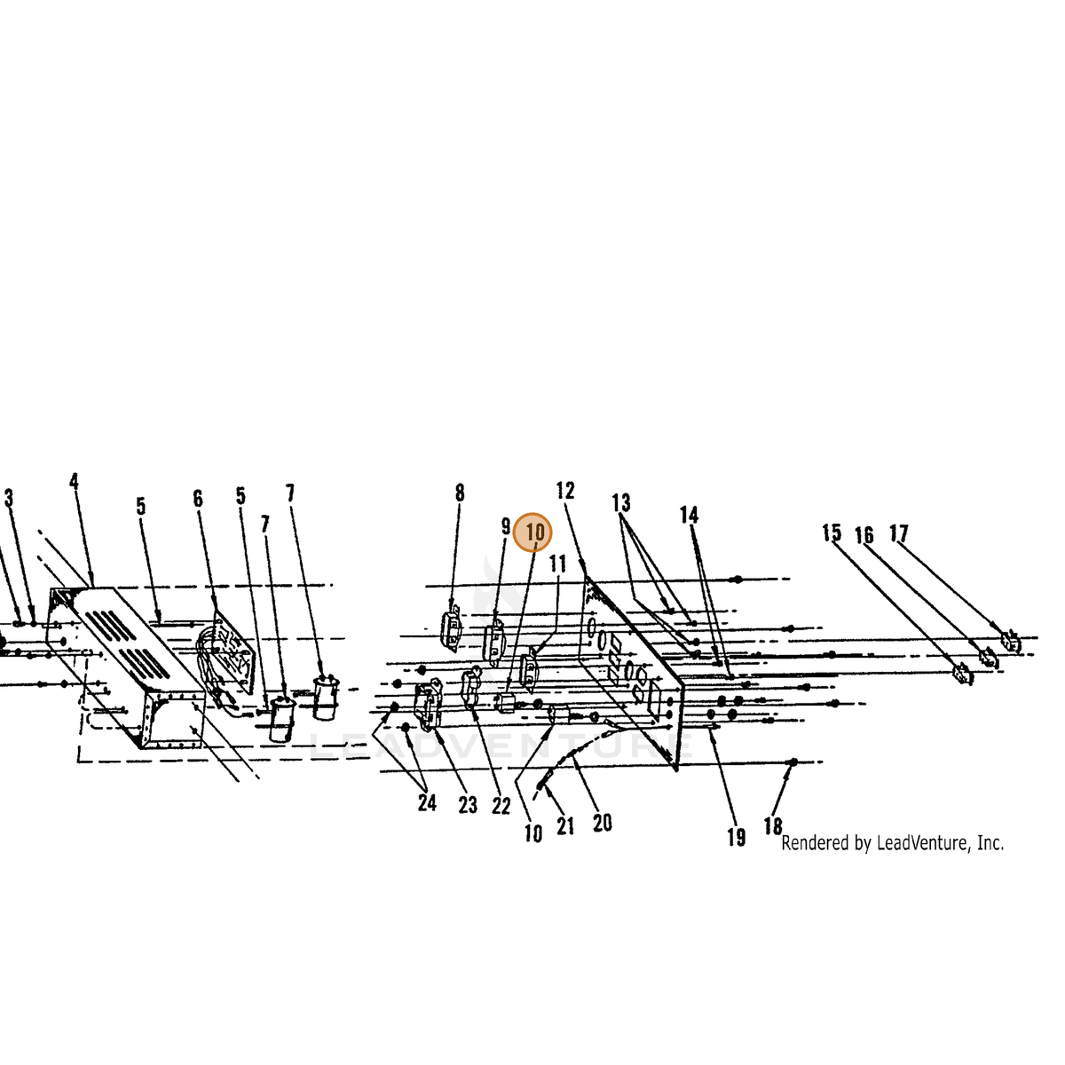 ECHO part 240013300 — IPL diagram snippet (6x zoom, amber highlight)