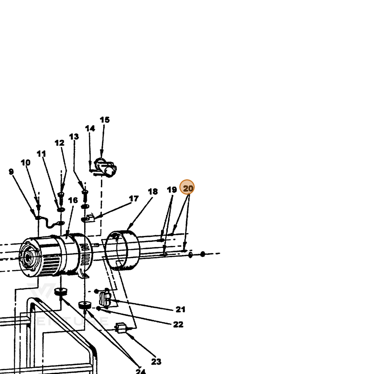 ECHO part 240017005 — IPL diagram snippet (6x zoom, amber highlight)