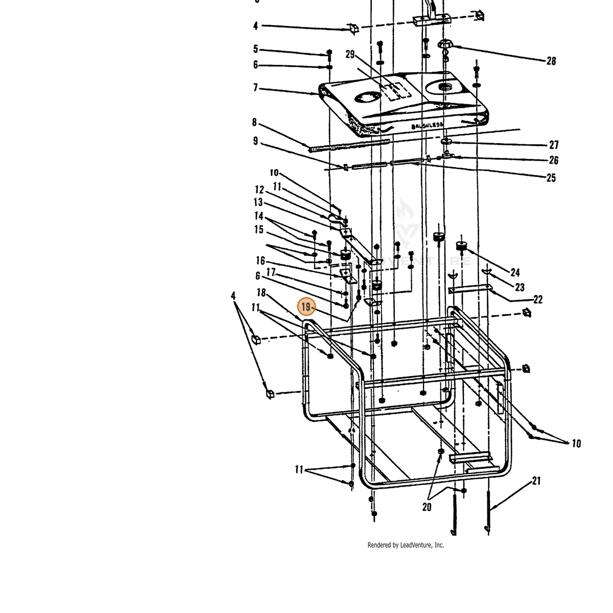 ECHO part 240017011 — IPL diagram snippet (6x zoom, amber highlight)