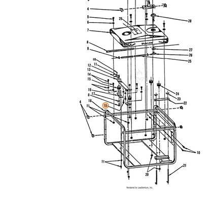ECHO part 240017011 — IPL diagram snippet (6x zoom, amber highlight)