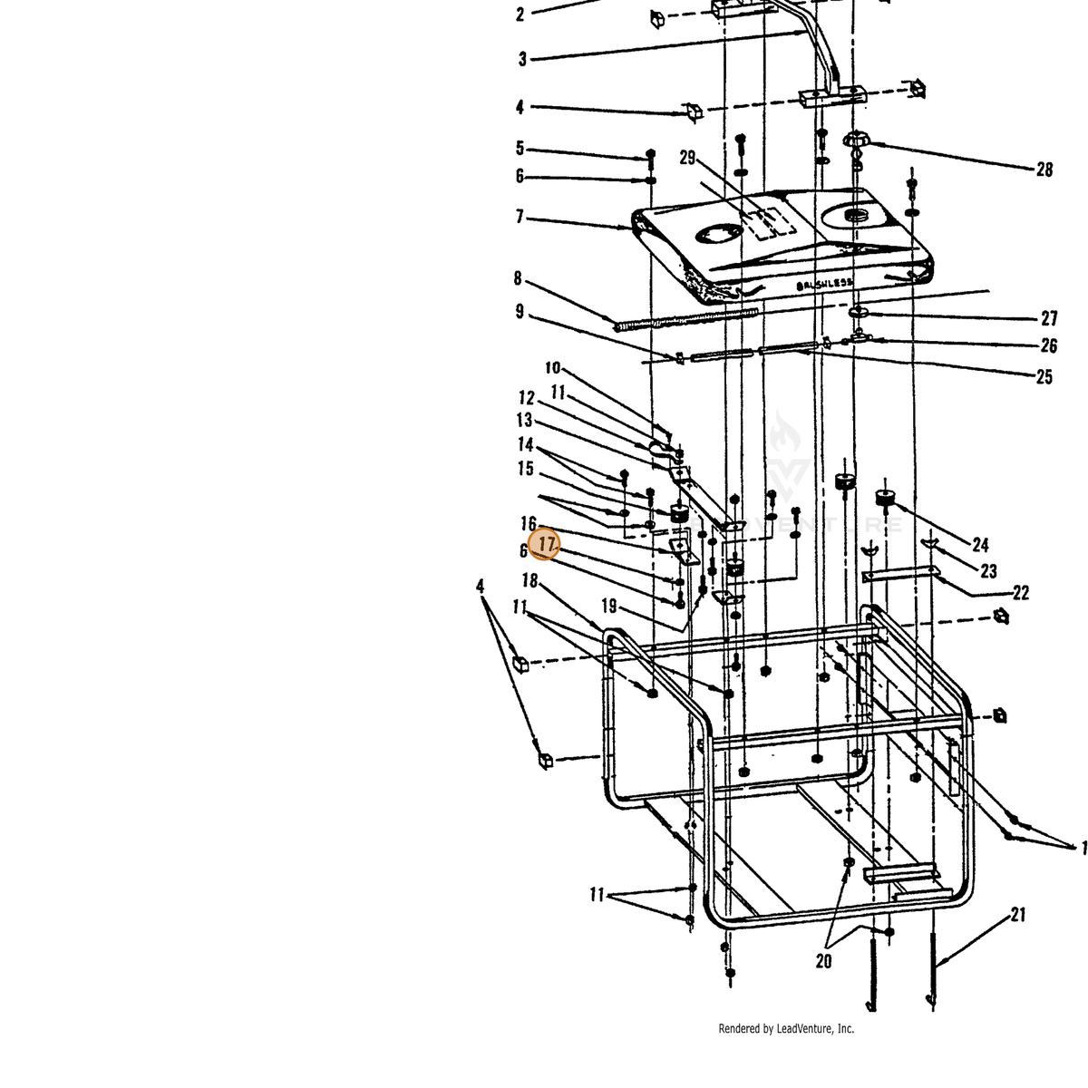 ECHO part 240017019 — IPL diagram snippet (6x zoom, amber highlight)