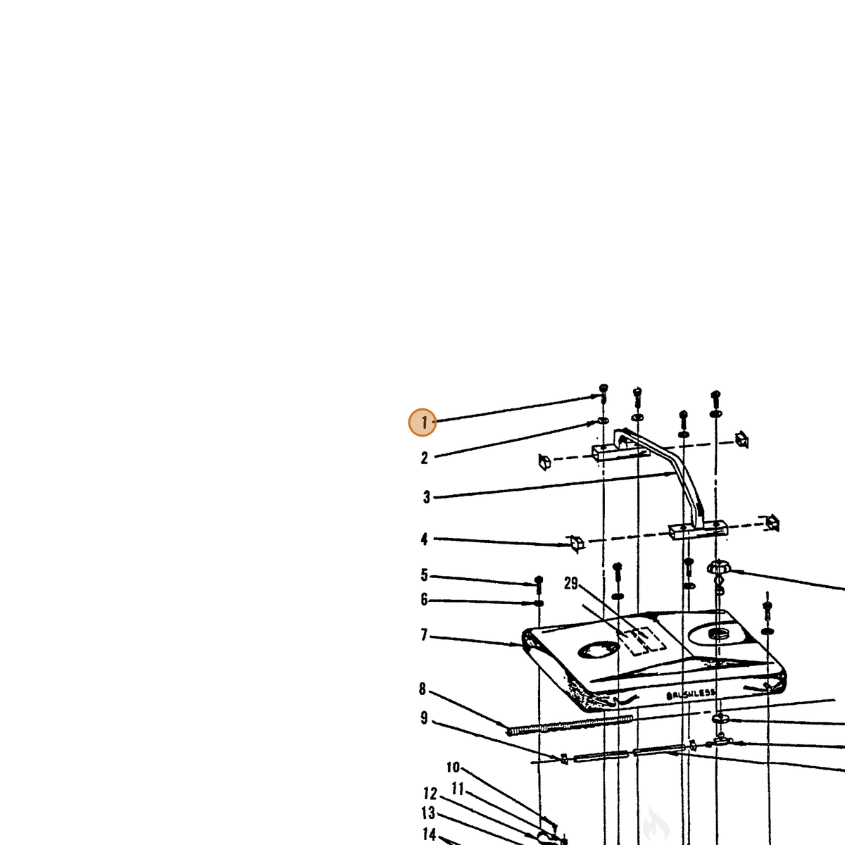 ECHO part 240017062 — IPL diagram snippet (6x zoom, amber highlight)