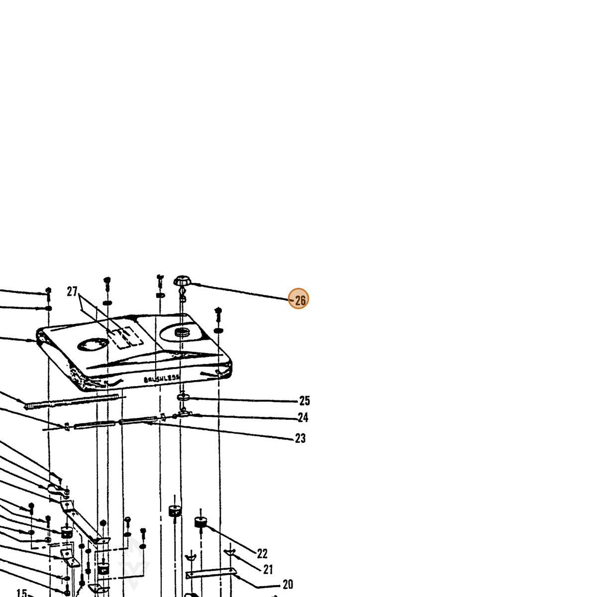 ECHO part 240020003 — IPL diagram snippet (6x zoom, amber highlight)