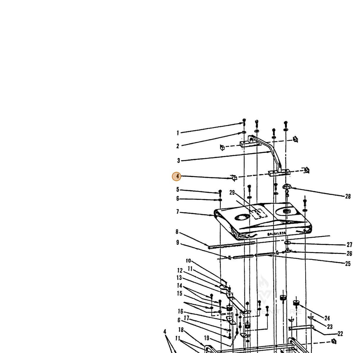 ECHO part 240020014 — IPL diagram snippet (6x zoom, amber highlight)