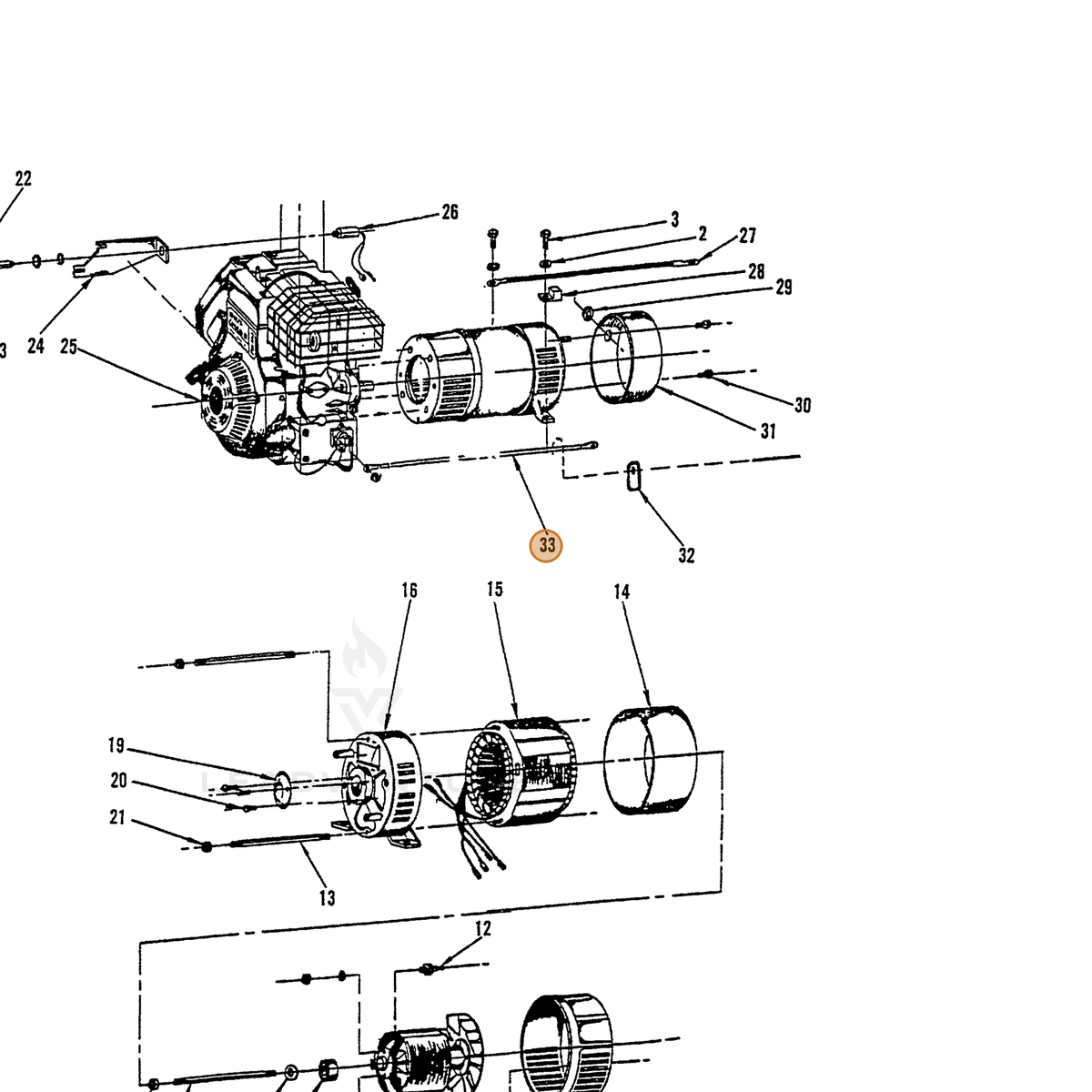 ECHO part 240020117 — IPL diagram snippet (6x zoom, amber highlight)